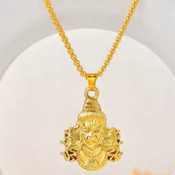 P. R. PRINTS Unisex Hanuman Ji Gold-Plated Pendant With Chain-picture-20