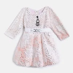 BAESD Girls Embellished Pure Wool A-Line Dress With Belt-picture-39