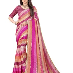 Moda Rapido Striped Sequinned Pure Georgette Saree-picture-51