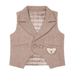 HOUSE OF VEDAS Kids Printed Slim-Fit Waistcoat-image-37