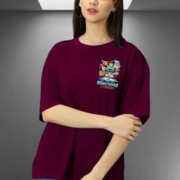Kasendra Humour And Comic Printed Looney Tunes Drop Shoulder Graphic Oversize Fit T-shirt-image-36