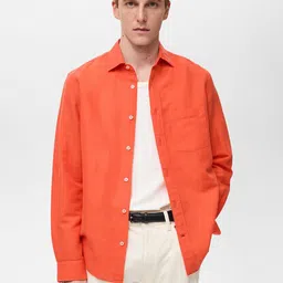 MANGO MAN Linen Cotton Casual Shirt-image-65