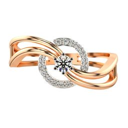 VALANOVA Sterling Silver Rose Gold Plated 0.20Ct Lab Grown Diamond Ring-image-90