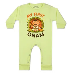 Arvesa Kids-Unisex Yellow Cotton Rompers-picture-0