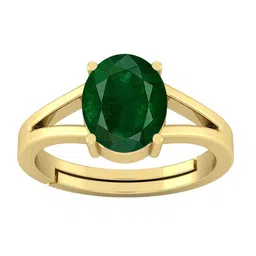 RSPR 14.25 Ratti 13.62 Carat Emerald Panna-Studded Adjustable Finger Ring-52