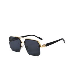 HASHTAG EYEWEAR Men Square Sunglasses with UV Protected Lens GBLK-2408-Gold & Black-2804-22