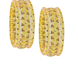 LAVAZZA Set Of 6 Zircon Diamond & Beads Work Glass Bangles image 3