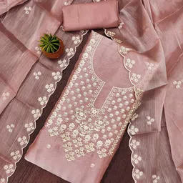 SHADOW & SAINING Floral Embroidered Sequinned Unstitched Dress Material-image-17