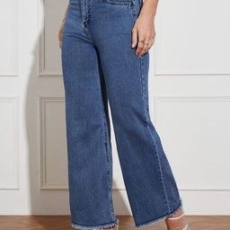 Miss Chase Women Wide Leg High-Rise Heavy Fade Stretchable Jeans-picture-36
