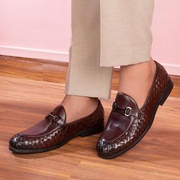 Tresmode The Comme Brown Men's Leather Loafers-image-65