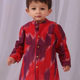 TJORI Boys Band Collar Dyed Cotton Casual Shirt-image-44