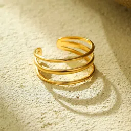 BLACKBOX Gold-Plated Adjustable Finger Ring-10