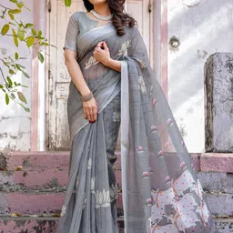 vj fashion Floral Zari Saree-picture-40