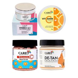 CARET ORGANIC Set of 4 Radiance Cream, Face Pack, Nourishing Cream & Vitamin C Glow Scrub-8