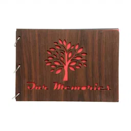 SEHAZ ARTWORKS Brown Printed Paper & Wooden Photo Albums-image-11