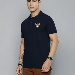 R.Code by The Roadster Lifestyle Co. Men Regular Fit Solid Polo Collar Cotton T-shirt-image-1