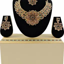 VATSALYA creation Gold-Plated Artificial Stones Alloy Jewellery Set-image-53