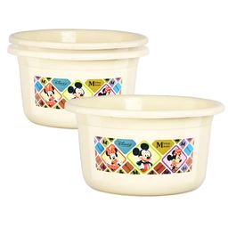 Aura Cream-Coloured 3 piece Abstract Plastic Bath Accessories Set-image-91