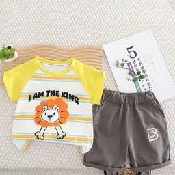 StyleCast x Revolte Boys Printed Pure Cotton T-shirt with Shorts-58