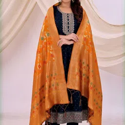 Moda Rapido Women Mustard Woven Design Dupatta-picture-6