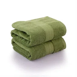 Himeya Olive Green 2 Pieces Pure Cotton 500 GSM Bath Towels-picture-43