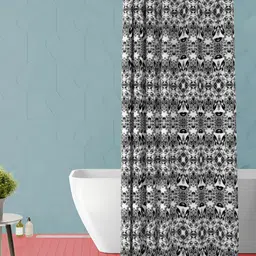 ArtzFolio Black & White Abstract Printed Waterproof Shower Curtain-18
