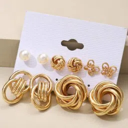 SZN Set Of 5 Contemporary Studs Earrings-31