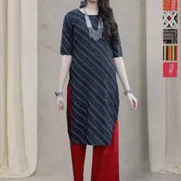 7Threads Selection Of 6 Ethnic Motifs Printed Round Neck Straight Kurta-image-48