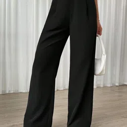 FNOCKS Women Relaxed Straight Leg High-Rise Flat-Front Parallel Trousers-picture-19