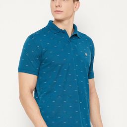 UBX Men Printed Polo Collar Tropical T-shirt-image-3