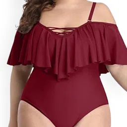 Plus Curvves Plus Size Ruffled Bodysuit-image-32
