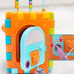ADKD Kids 6 Slide Educational Shape Sorter Montessori Activity Cube With Music and Light-22