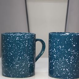 Ekaura Blue & White 2 Pieces Textured Ceramic Glossy Mugs-image-73