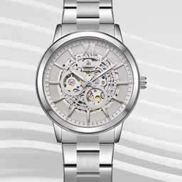 KENNETH SCOTT Men Patterned Dial & Stainless Steel Bracelet Style Straps Analogue Automatic Watch-picture-36
