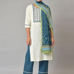 AURELIA Floral Embroidered Thread Work Pure Cotton Kurta with Palazzo & Dupatta-picture-2