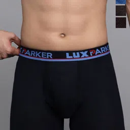 LUX PARKER Pack Of 4 Pure Cotton Long Trunks LUX_PARKER_LONG_TRUNK_OE_COL_4PC-21