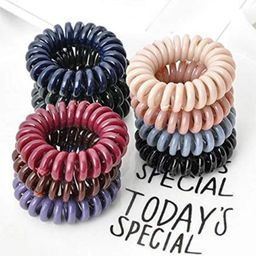 DN Creation Assorted Set of 6 Spiral Elastic Ponytail Holders-22