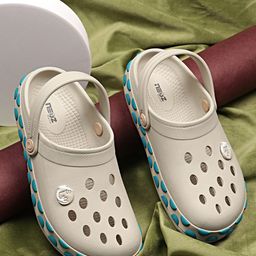 NEOZ Girls Green & Blue Printed Rubber Clogs-56