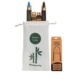 Kind of Earthy Set Of 4 Soft Charcoal Bristles Toothbrush image 2