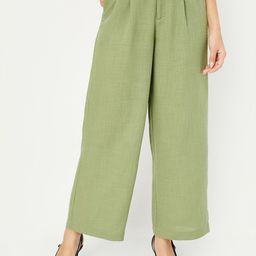 max Women Solid Mid-Rise Trousers-image-17