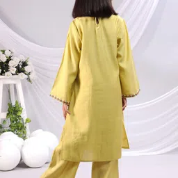 BAESD Girls Embroidered Regular Sequinned Kurti with Palazzos & With Dupatta image 5