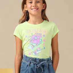 U.S. Polo Assn. Kids Girls Graphic Printed Round Neck Regular Fit T-shirt-image-91
