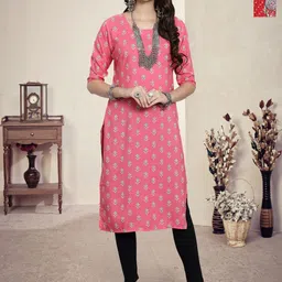 HERE&NOW Women Pack Of 2 Ethnic Motifs Printed Crepe Kurta-37
