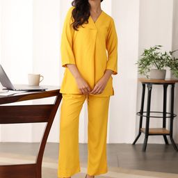 Ambraee V-Neck Three Quarter Sleeve Tunic With Trouser Co-Ords-picture-54