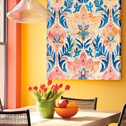 Art Street Indian Folk Floral Wall Art, Stretched Canvas Botanical Painting for Home Decor-image-45