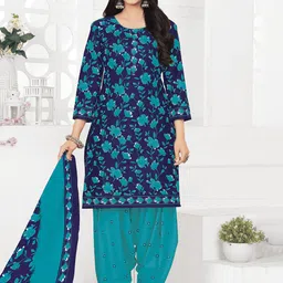 SALWAR STUDIO Floral Printed Pure Cotton Unstitched Dress Material-image-70