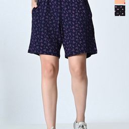 BAESD Women Printed High-Rise Shorts-image-74