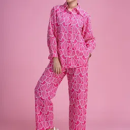 Lounge Dreams Embroidered Pure Cotton Long Sleeves Shirt & Trouser Co-Ords-picture-17