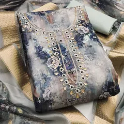 KALINI Printed Pure Cotton Unstitched Dress Material-image-90