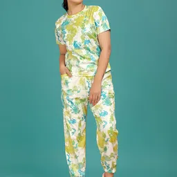 SAKARMAA Women Digital Printed Round Neck T-Shirt With Joggers Co-Ords-7